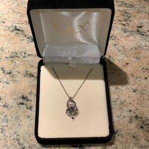 Sterling Silver Necklace Diamond Accents